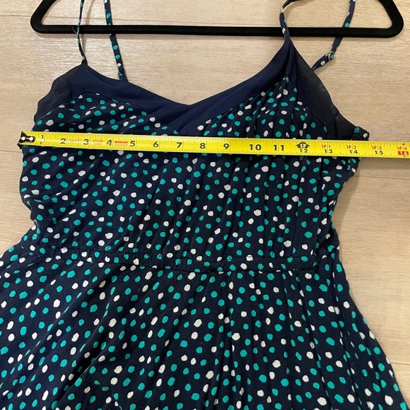 Aeropostale Polka Dot Dress with Belt (navy and teal) - Picture 6 of 8